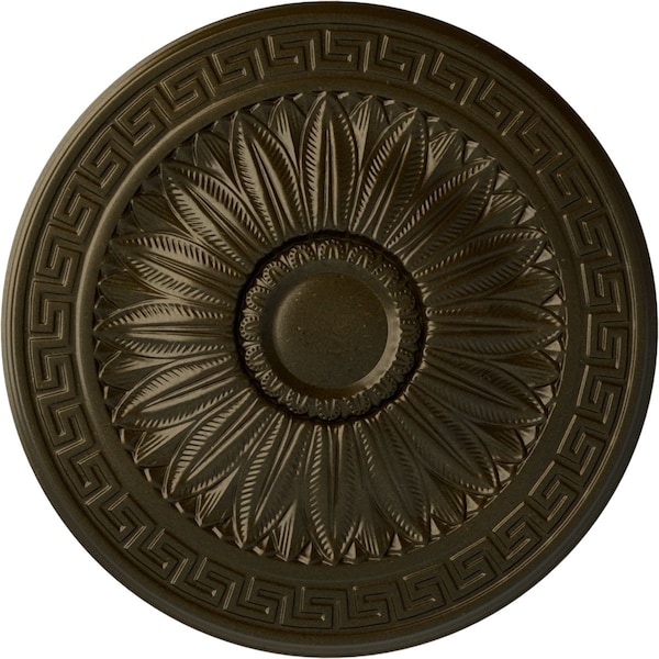 Ekena Millwork Randee Ceiling Medallion (Fits Canopies up to 3 7/8"), Hand-Painted Green Gold, 20"OD x 1 3/8"P CM20HAGGS - main